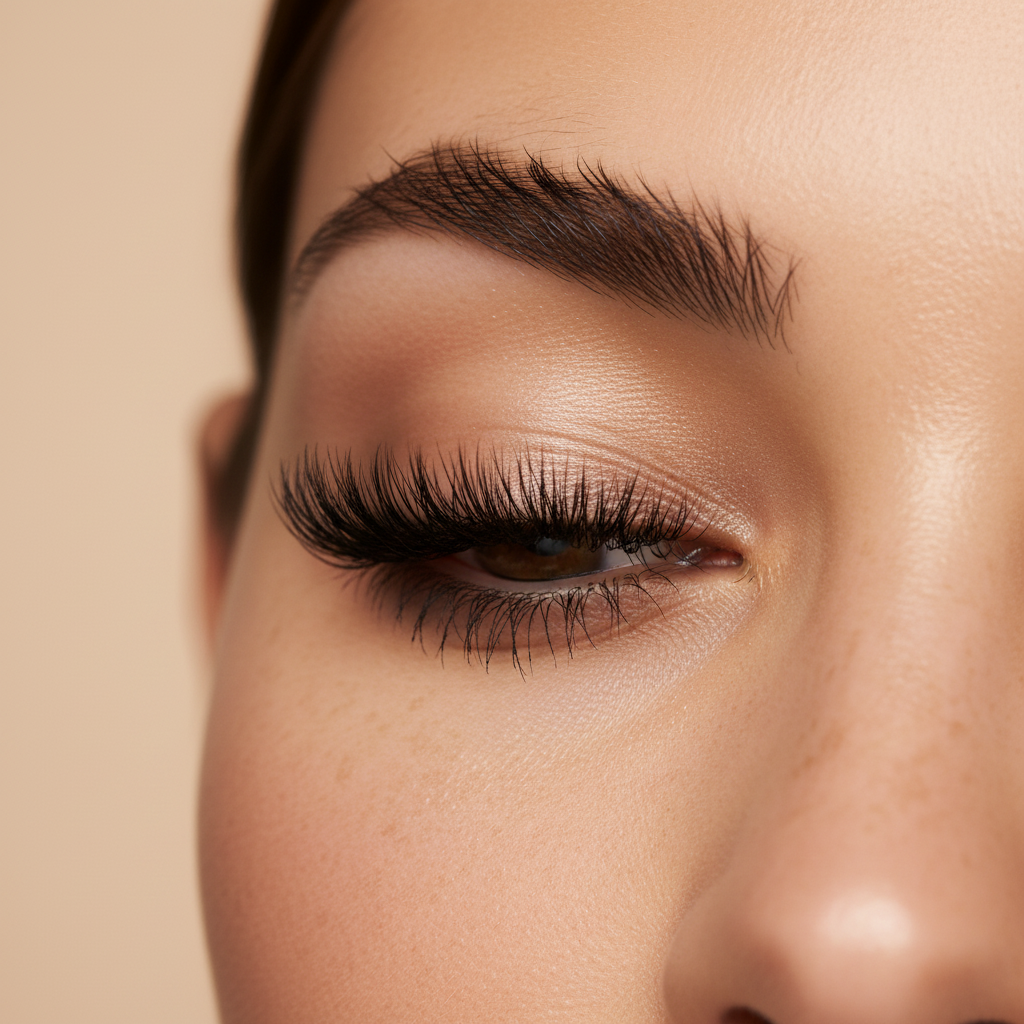 Defined lashes close-up